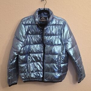 Metallic Blue Puffer Jacket